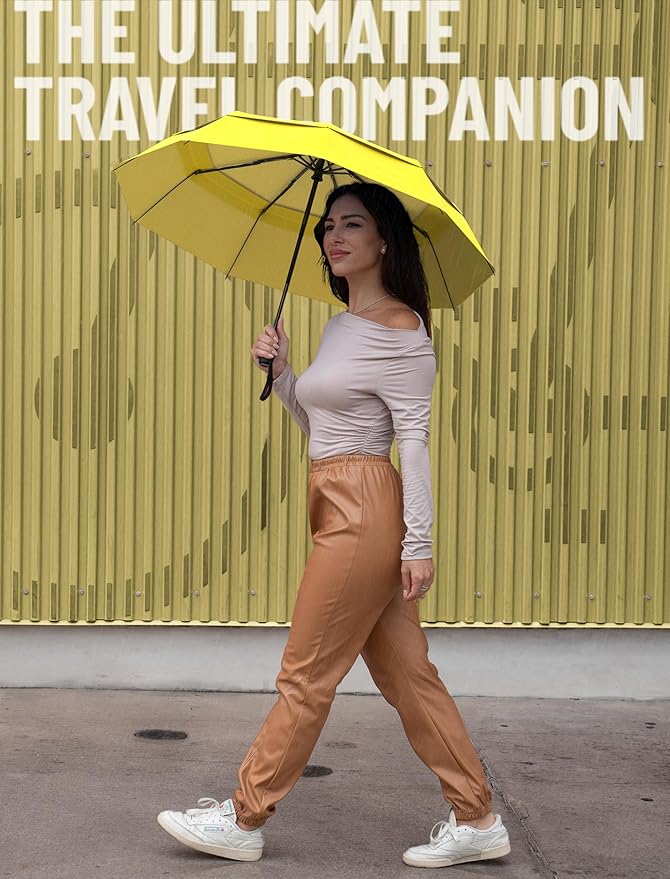 Repel Windproof Travel Umbrella - Compact & Withstands Winds up to 100MPH , Strongest Premium Auto Folding Umbrella for Rain and Sun - Durable, Light & Portable for Women & Men , Fits Backpack & Cars