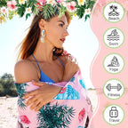 FuWeave 6 Pcs 72 x 36 Microfiber Oversized Beach Towels Large Absorbent Thin Compact Lightweight Sand Free Quick Dry Towels Pack for Travel Pool Yoga Gym Sports Beach Accessories(Flamingo)