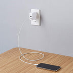 Amazon Basics 24W Dual Port USB-A Wall Charger, Fast Portable (12W, 2.4A per port), Multiple Device Compatible for Phones (iPhone 16/15/14/13/12/11/X, Samsung, and more), non-PPS, White