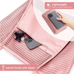 KALIDI Beach Nylon Mesh Tote Bag, Casual Tote Bag Hobo Women Foldable MAX 23L Shoulder Bag For Beach Picnic Vacation