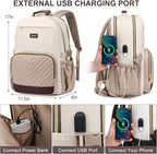 Focdod Laptop Backpack for Women Bookbag: 15.6 inch Work Backpacks with Pouch Pocket for Large Capacity Cup & USB Charger College Book Bag Travel Business Nurse Teacher Bookbags Anti-theft Back Pack