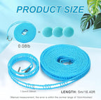 6 Pack Travel Portable Clothesline 16.4 ft Clothes Hanging Rope for Drying Adjustable Nylon Camping Clothesline for Indoor Outdoor Laundry Camping Home