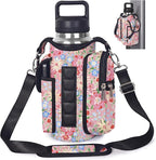 Magnetic Gym Bag for Women Men, Neoprene Water Bottle Carrier Bag with Strap fits 18-40oz, Crossbody Bag with Pockets
