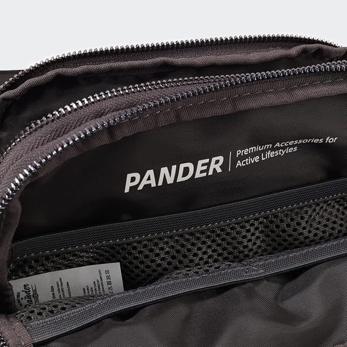 Pander Everywhere Belt Bag for Women, 5 Zipper Pockets Nylon Crossbody Fanny Pack Purse (Dim Grey)