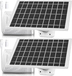 2 Pack 5V 7W Solar Panel Charger for Bird Feeder, Wyze Cam Outdoor v1 Cam Outdoor v2、Wyze Battery Cams Pro,Arlo,Simplisafe,Eufy Security Camera Micro USB & USB Type C Cable 5V 7W & More