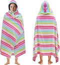 COTTON CRAFT Hooded Beach Towel – Oversized 39 x 68 Towel with Hood for Adults - 100% Cotton Velour Dobby Terry 450 GSM Pool Bath Wrap - Soft Absorbent Quick Dry – Pink Multi
