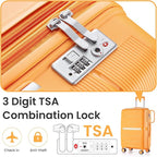 Hard Shell Luggage Sets 4 Piece with 360 Spinner Wheels,Lightweight Suitcase Set with TSA Lock,Travel Luggage Set with Telescoping Handle,Light and Strong,Easy to Clean (Orange)