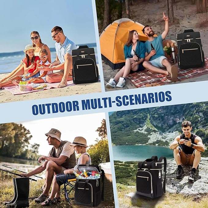 Backpack Cooler Insulated Leak Proof, Lightweight Soft Sided Cooler Backpack for Men Women, Waterproof Beach Cooler Bag Lunch Backpack for Camping Hiking Picnic Fishing Travel Outdoor
