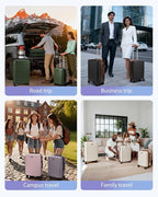 LIGHT FLIGHT Luggage Sets, 3 Piece Durable Suitcase Set with Spinner Wheels, 3 Pcs Hardside Lightweight luggage with TSA Lock, Large Checked Travel Suitcases, 20/24/28 Inch,Mint Green