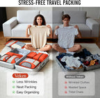 Veken 10 Set Packing Cubes for Travel Essential, Suitcase Organizer Bags in 4 Sizes, Carry-On Luggage Accessories with Large Laundry & Hanging Toiletry Bag, Must-Have for Airplane, Road Trip & Camping