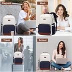 Focdod Laptop Backpack for Women Bookbag: 15.6 inch Work Backpacks with Pouch Pocket for Large Capacity Cup & USB Charger College Book Bag Travel Business Nurse Teacher Bookbags Anti-theft Back Pack
