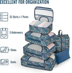 Veken 8 Set Packing Cubes for Travel Essentials, Suitcase Organizer Bags in 4 Sizes, Carry-On Luggage Accessories with Large Laundry & Hanging Toiletry Bag, Must-Have for Airplane, Road Trip & Camping