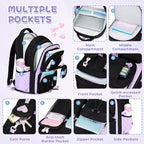 MOONBABY Girls Backpack, Kids Backpack for Girls, School bag for Primary Elementary Teenage, Middle School Students Bookbag