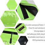 RFID Blocking Travel Neck Wallet Pouch and Passport Holder, Travel Neck Pouch Passport Holder for Women & Men - Green