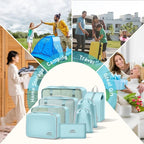 8 Set Packing Cubes for Travel Suitcase Organizer Bags Luggage Packing Cubes Set Travel Essentials Accessories Gifts for Women Blue
