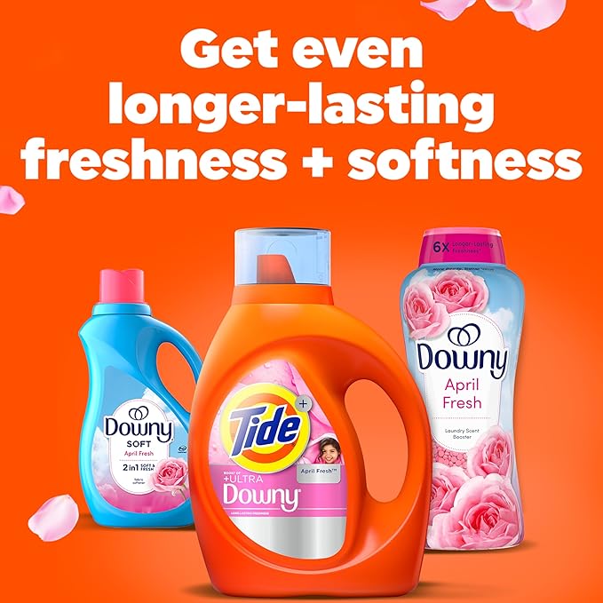 Tide Plus Boost of Ultra Downy Liquid Laundry Detergent, April Fresh Scent, 132 fl oz, 94 Loads, Laundry Detergent Liquid with Long-Lasting Freshness