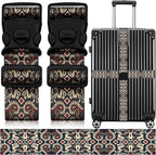 2 Pack Luggage Straps for Suitcases, Adjustable Travel Belt with Double Lock and Quick Release Buckle, Heavy Duty Nylon Bag Packing Strap, Unique Identifiers Business Travel Accessories-Dark Totem