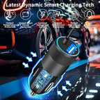 【Apple MFi Certified】iPhone 17 Car Charger Fast Charging, Caiinei 4.8A USB Power Cigarette Lighter USB C Car Charger + 6FT Type C Coiled Cord for iPhone 17/17 Air/17 Pro Max/16/15/Galaxy S25/S24/Pixel