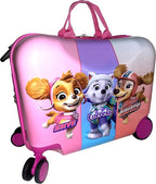 Fast Forward Ride-On 18" Suitcase For Kids/Tow-Along Toddler Carry-On Luggage With Wheels (Paw Patrol-Girls)