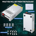 VAYALT 12V 100A 1200W DC Switching Power Supply, Universal Regulated Switching AC 110V/220V to DC 24V Transformer, Power Supply for Industrial, CCTV, Computer Project, LED Strip Light(No Power Cord)