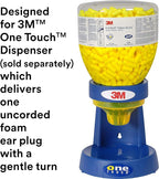 3M Ear Plugs, E-A-Rsoft Yellow Neons 391-1004, Bottle of 500 Pair of Disposable Earplugs, Regular Size, Uncorded, 33 NRR, Tapered Cylinder Shape, Slow Recovery Foam