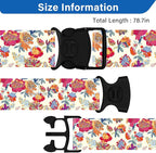 Luggage Straps for Suitcases, Travel Adjustable Belt with Quick Release Buckle, Heavy Duty Nylon Bag Packing Strap, Unique Bright Identifiers Business Travel Accessories (2 Pack) - Rose Flowers