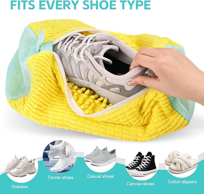 Shoe Washing Machine Bag Reusable Sneakers Tennis Shoe Cleaning Bags for Washing Machine and Dryer, Delicates Laundry Bags for Lingerie, Socks and More
