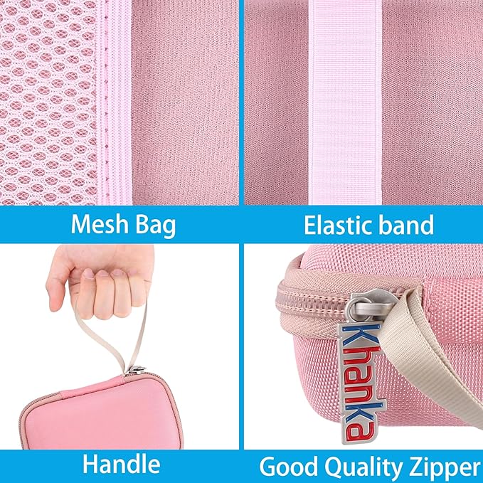 khanka Hard Case for Anker 3-in-1 Power Bank USB C Charger Block,Anker 10,000mAh Portable Charger,Case only. (Pink)
