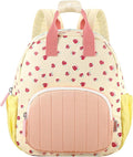 GAGAKU Toddler Backpack for Girls 2-4 Strawberry Cute Preschool Kindergarten Backpack with Name Tag Soft Cotton Small Bookbag for Daycare Lightweight Adjustable Straps with Chest Buckle
