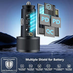 [Apple MFi Certified] iPhone 17 Car Charger Fast Charging, KYOHAYA 3-Port 67W PD/QC Car Power Adapter USB-C Charger Cigarette Lighter + Type-C Braided Cord for iPhone 17/17 Pro/16 Pro/15/Galaxy/Pixel