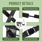 12" Portable Collapsible Stool - Folding Chair with Storage Pouch, Convertible Satchel for Hands-Free Carry & Supports 265Lbs, Ultralight for Hiking, Fishing, Camping, Festivals (Green, Standard)