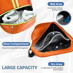 JELUTAR Drawstring Backpack Gym Bag with Shoes Compartment for Soccer, Basketball, Swim, Water-Resistant String Backpack Beach Cinch for Women Men, Orange