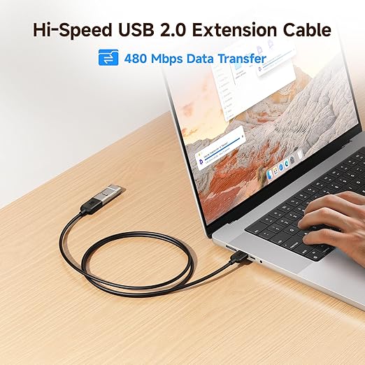 Cable Matters 3-Pack Short USB Extension Cable - 3ft, Male to Female USB Extender Cable, USB2.0 Extension Cord, 480Mbps, Black