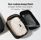 LeanTravel Premium Compression Packing Cubes for Travel - Suitcase Organizer Bags with Double Zipper & Breathable Mesh Panel - Space Saving Carry On Luggage Essentials (3-Pack, Black)
