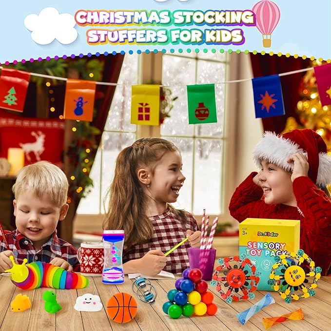 30Pack Fidget Toys Bulk for Adult Kids Age 5-7, 8-12, Sensory Autism Travel Must Have ADHD Autistic Figette Classroom Treasure Prize Box School Must Have Stress Anxiety Easter Basket Stuffers Gifts