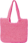 GOLDTIMO Beach Bags for Women - Summer Soft Large Woven Shoulder Purse Handbag, Beach Tote Straw Bag for Summer Vacation