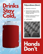 PartyPrints 1000 Pack Red Blank Can Cooler Sleeves, Customizable Bulk Can Coolers, Extra-Thick Collapsible Drink Insulator Sleeve, Beer Can Coolers for Party Beverages