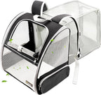 Texsens Innovative Traveler Bubble Backpack Pet Carriers for Cats and Dogs (Expandable-Black)