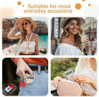 Yonlevres Flamingo Credit Card Holder Slim Wallet Women, Tropical Leaf RFID Blocking Small Wallet Woman, Front Pocket Travel Cute Thin ID Window PU Leather Mini Organizer Case Purse Gift Girls Ladies