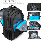 DUSLANG 17 Inch Laptop Backpack for Travel with Backpack Rain Cover College Backpack for Men Laptop Bag with USB Charging Port,Black