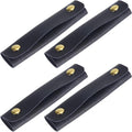 uxcell 4Pcs Handbag Handle Wrap Covers, PU Leather Luggage Grip Protector for Suitcases, Shopping Bag (13x10cm, Navy Blue)