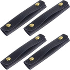uxcell 4Pcs Handbag Handle Wrap Covers, PU Leather Luggage Grip Protector for Suitcases, Shopping Bag (13x10cm, Navy Blue)