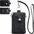 CHENSPRX Minimalist RFID Blocking Small Wallet with ID Window,WaterResistant Zip Id Case Wallet with Lanyard Keychain for Cards,Cash,Travel,Women,Men