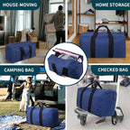 Vorspack Extra Large Duffle Bag for Travel - 100L Duffel Bag for Men Gear Bag for Storage Foldable Weekender Bag for Overnight Camping - Blue