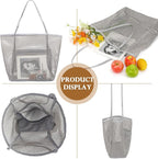 Fammart Mesh Beach Bag, Large Beach Tote with Zipper Pocket, Toys Pool Bag for Family Travel Vacation Cruise Essentials