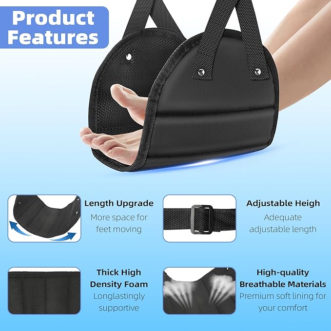 Travel Essentials for Women Men, 1 Pack Black Airplane Footrest Leg Foot Hammock Rest Travel Luggage Accessories Gadgets Under Desk Flying Long Fight Trip Seat Organizer Must Haves Gifts Kids Needs