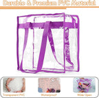 Hoiny Clear Bag for Stadium Events Approved, 12x6x12 Large Transparent Tote Bag with Zipper for Gym Concert Sports Festivals
