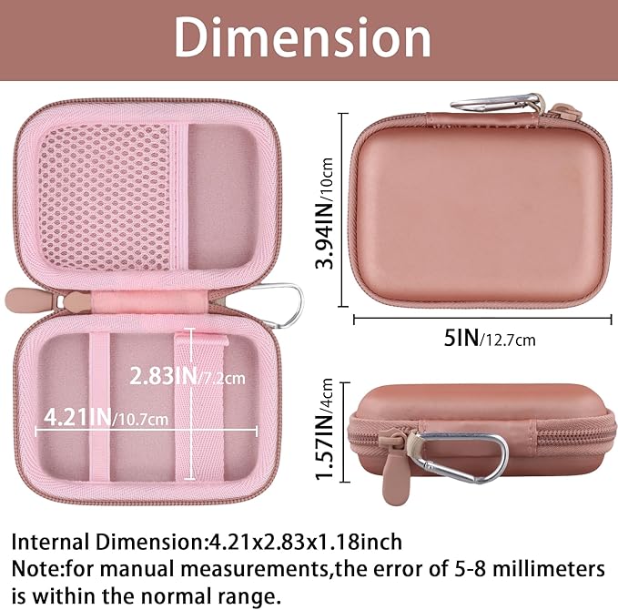 khanka for Anker Nano Power Bank Ultra-Slim 5,000Mah & Maggo Power Bank 10K Case,Compatible with Anker A1667/A1665/A1664 Slim Magnetic Charger,Protective Carrying Case Only (Pink)