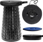 ALEVMOOM 2025 XXL 19.7" Collapsible Stool with Cushion, Capacity 1000lbs Portable Stools for Adults Heavy Duty, Adjustable Height Telescoping Folding Stool, for Outdoor Camping Travel Hiking Fishing
