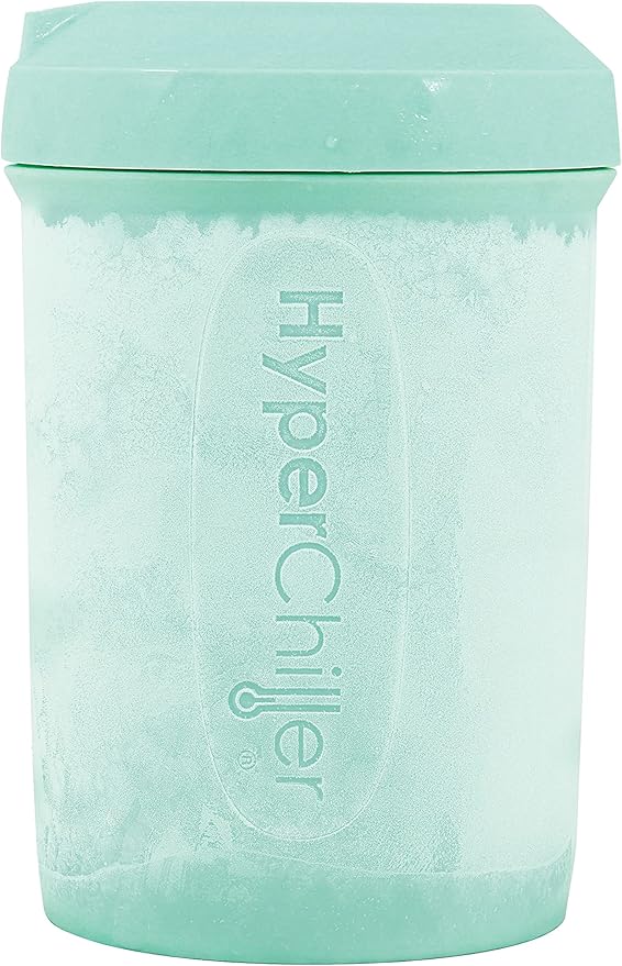 HyperChiller HC2M Patented Iced Coffee/Beverage Cooler, NEW, IMPROVED,STRONGER AND MORE DURABLE! Ready in One Minute, Reusable for Iced Tea, Wine, Spirits, Alcohol, Juice, 12.5 Oz, Mint Blue